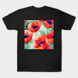 Watercolor poppy flower T-Shirt